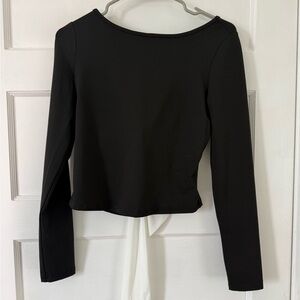 SHEIN Black Long Sleeve Top with White Accent